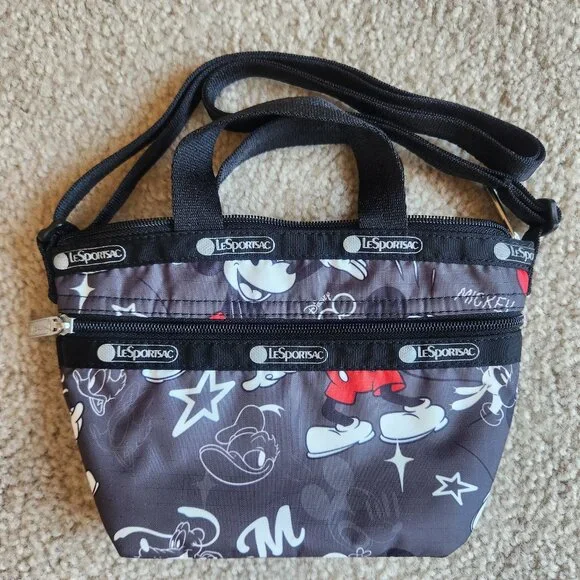 NWOT *RARE* LeSportsac Disney 100 Team Micky Mini Crossbody Bag - Picture 1 of 12